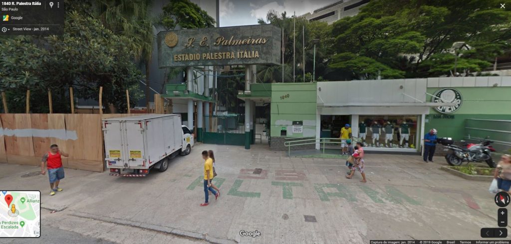 Fachada do Palestra Itália - Janeiro de 2014 - Foto: Google Street View