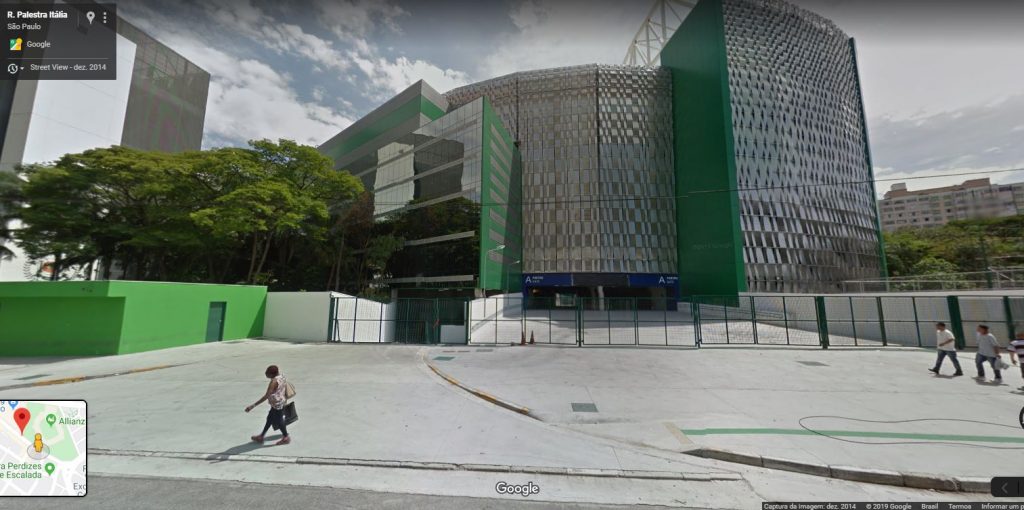 Transformação do Palestra Italia em Allianz Parque - Dezembro de 2014 - Foto: Google Street View