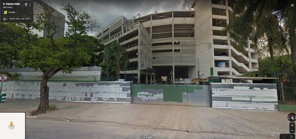 Transformação do Palestra Italia em Allianz Parque - Janeiro de 2014 - Foto: Google Street View