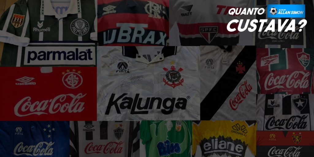 Série "Quanto Custava?" traz valores dos patrocínios de camisas no Brasileirão 1994 - Arte: Allan Simon